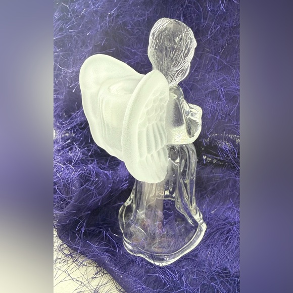 Glass Angel Figurine with a Taper Candle Holder between Wings - Picture 11 of 13